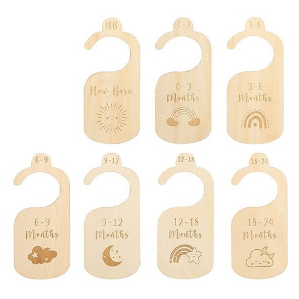 Baby Nursery Uniform - 7/8Pcs Wood Baby Closet Divider Cartoon