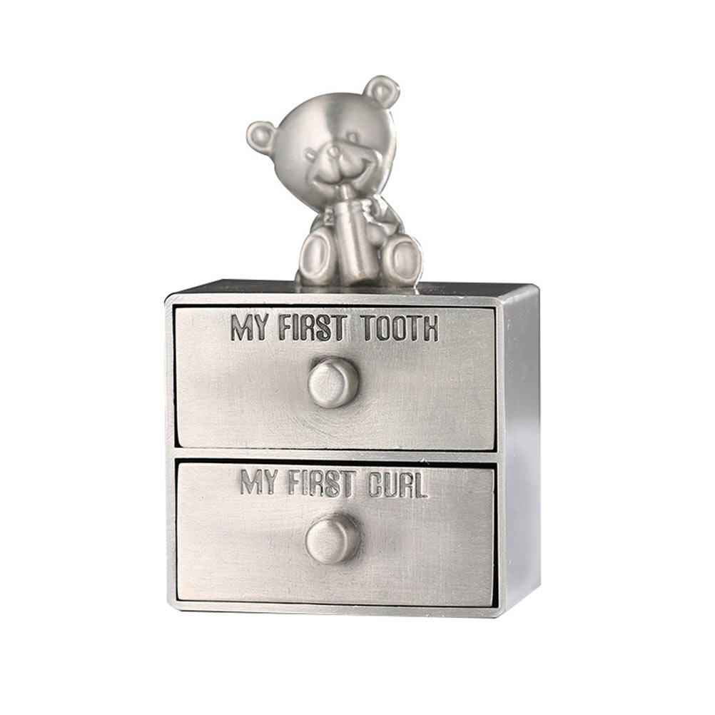 Baby Keepsake Box - Baby Teeth Storage Box 2-Drawer Design