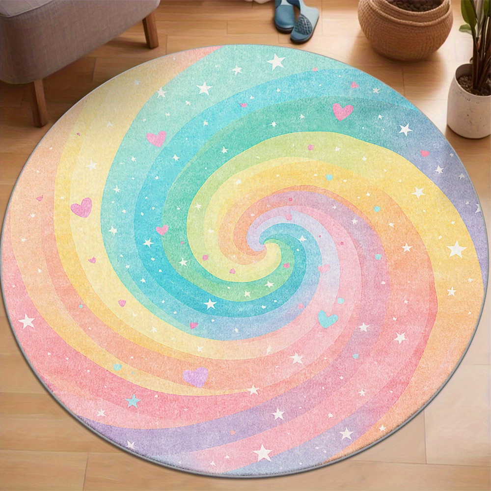 Soft Rug Nursery - Soft Fluffy Round Polyester Shag Rug