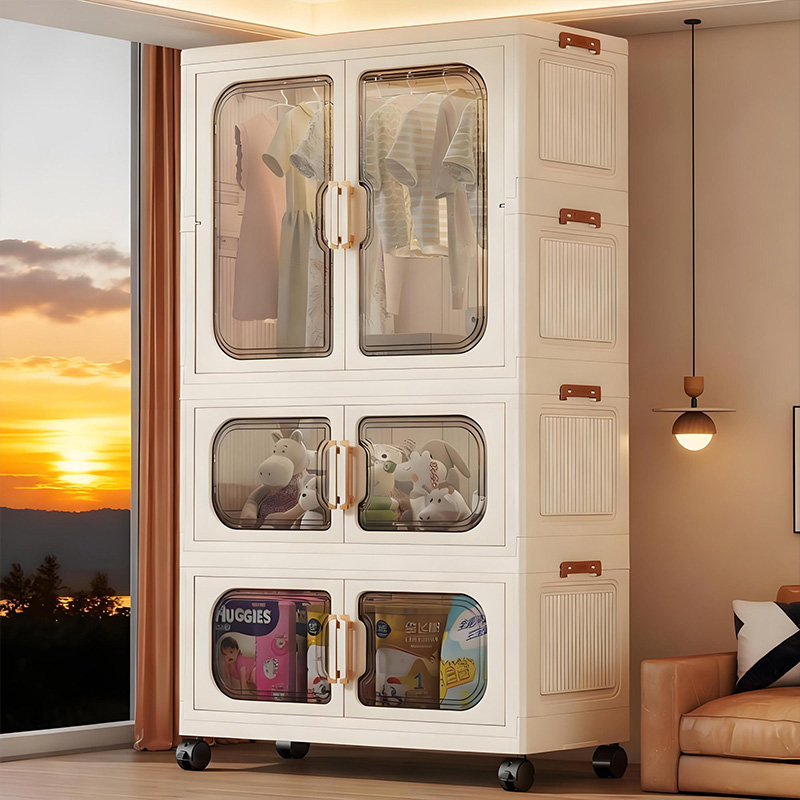 Baby Nursery Wardrobe - No-Install Foldable Baby Wardrobe – Multilayer