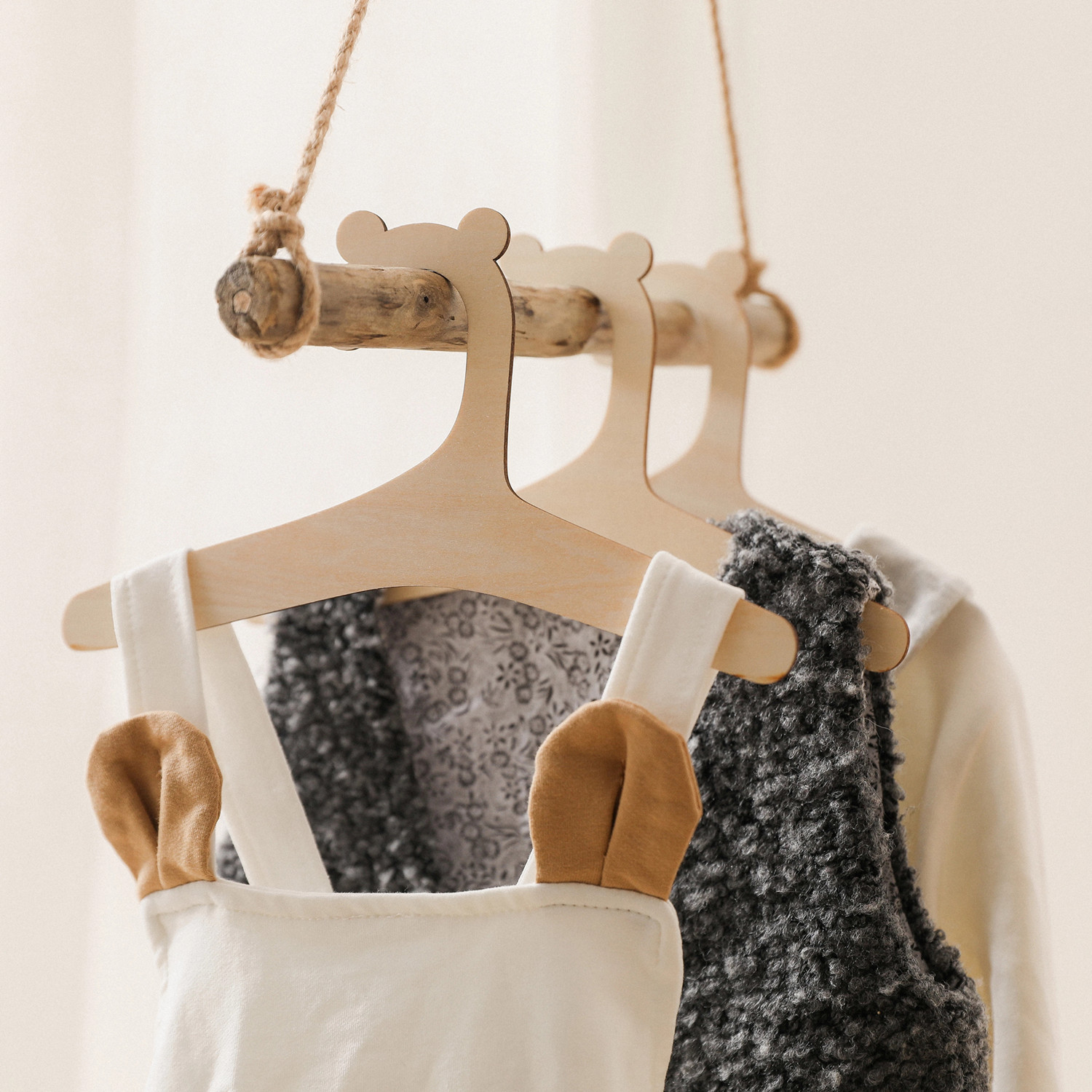 Baby Nursery Uniform - 5/10pcs Wooden Baby Hangers Kids Clothes
