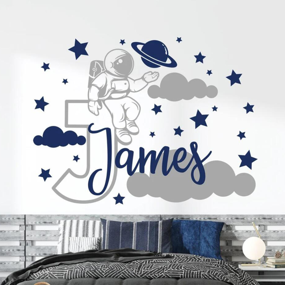 Baby Nursery Furniture - Custom Name Cartoon Space Astronaut Star
