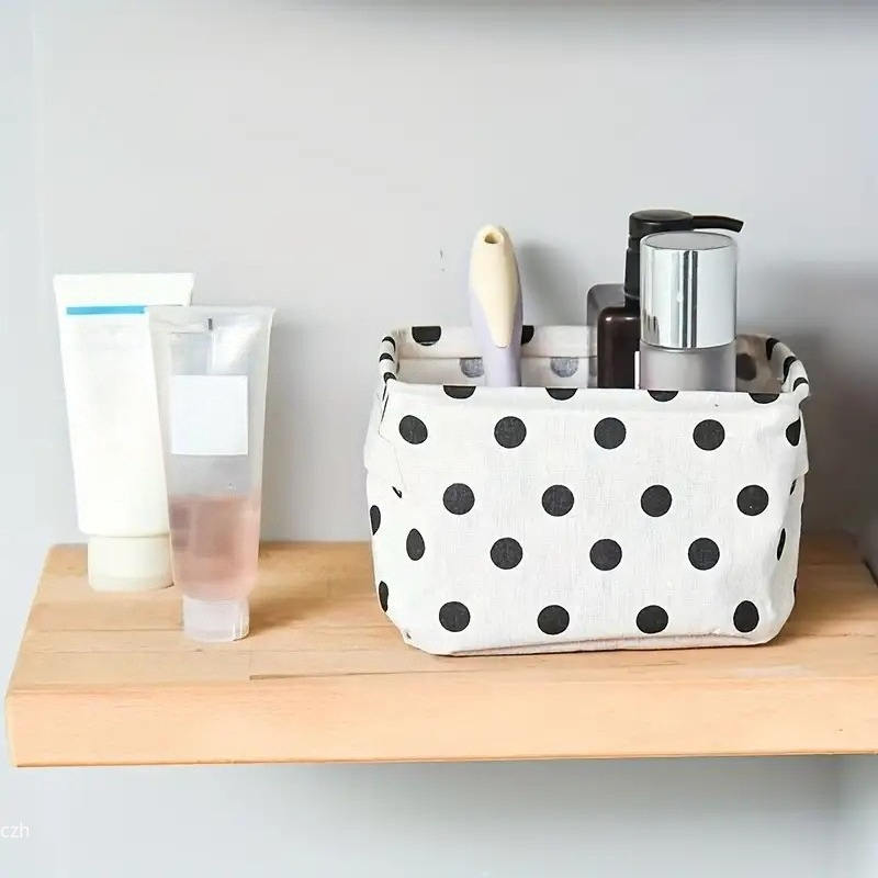 Storage Basket Fabric - Foldable Small Canvas Carrying Basket with