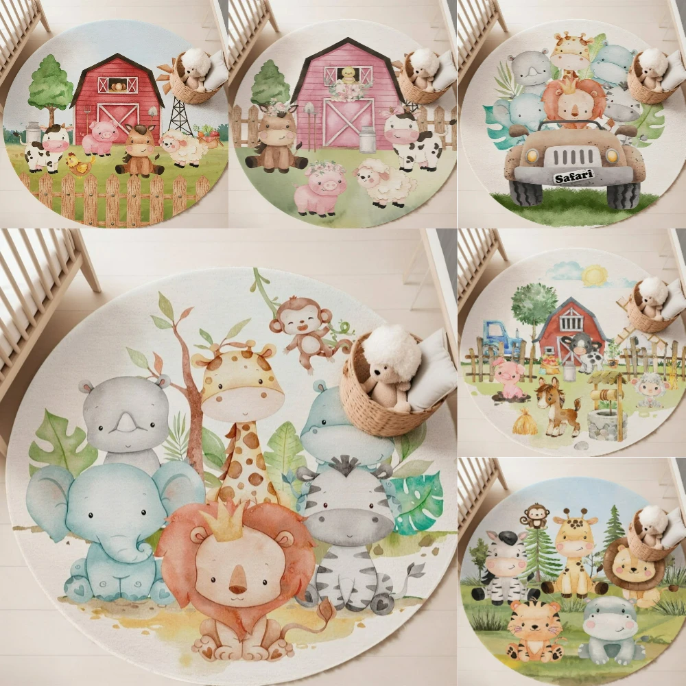 Soft Rug Nursery - Woodland Animals Nursery Rug for Living