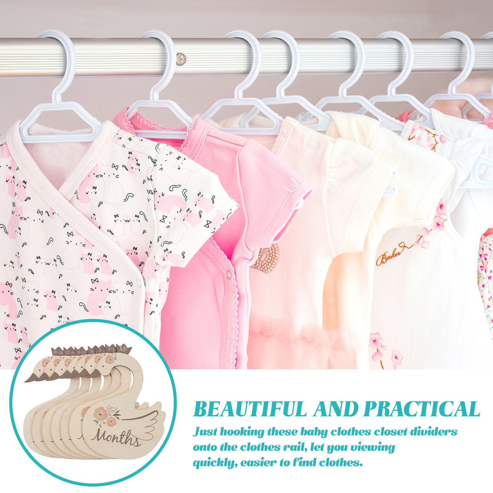 7Pcs Swan Baby Clothes Size Di - Baby Nursery Wardrobe recension och pris