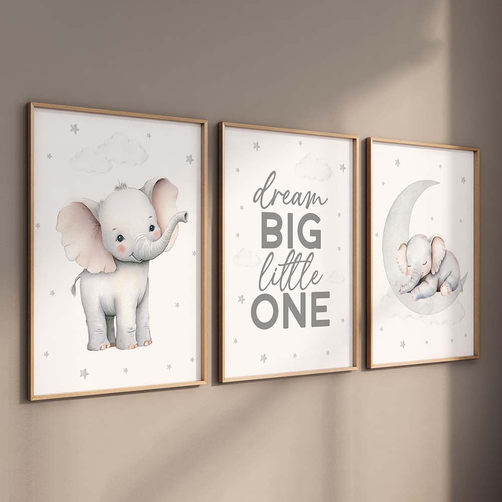 Elephant Nursery Print Set Neu - Baby Nursery Elephant Theme recension och pris