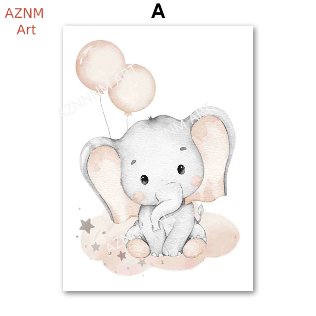 Elephant Balloon Rainbow Moon  - Baby Nursery Images recension och pris