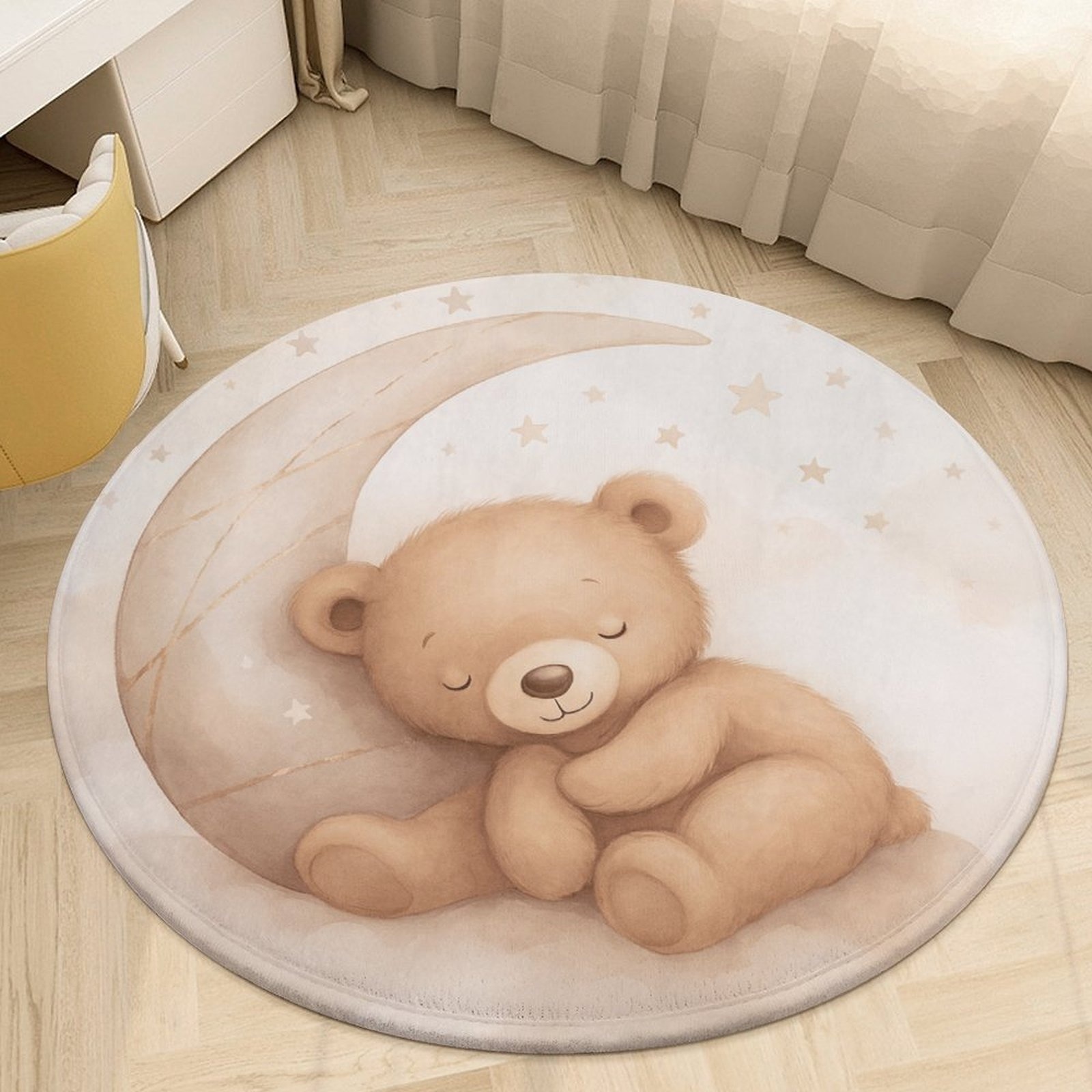 Adorable Teddy Bear Moon Plush - Soft Rug Nursery recension och pris