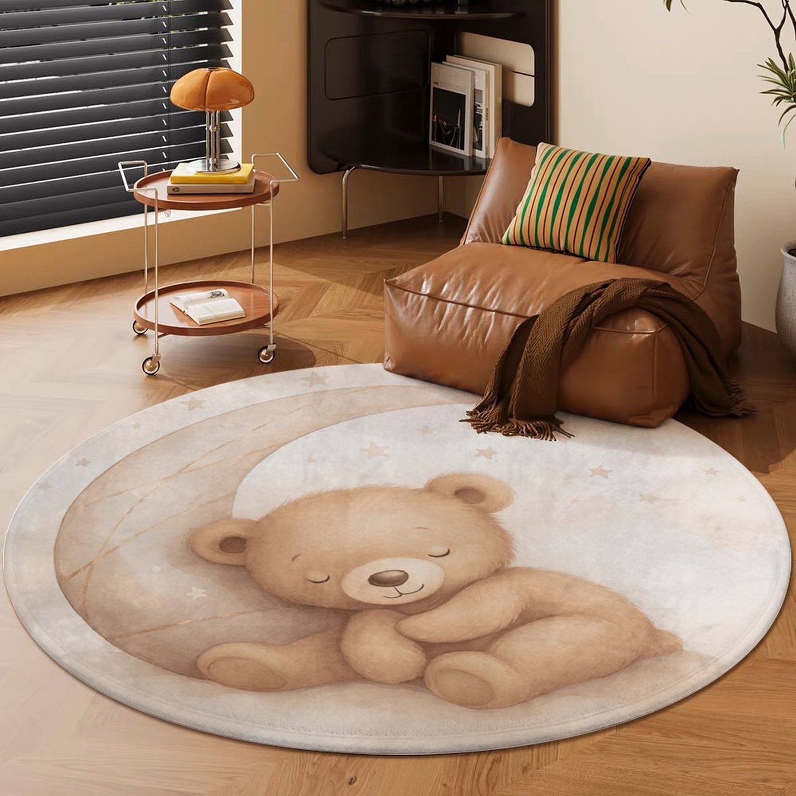 Adorable Teddy Bear Moon Plush - Soft Rug Nursery recension och pris