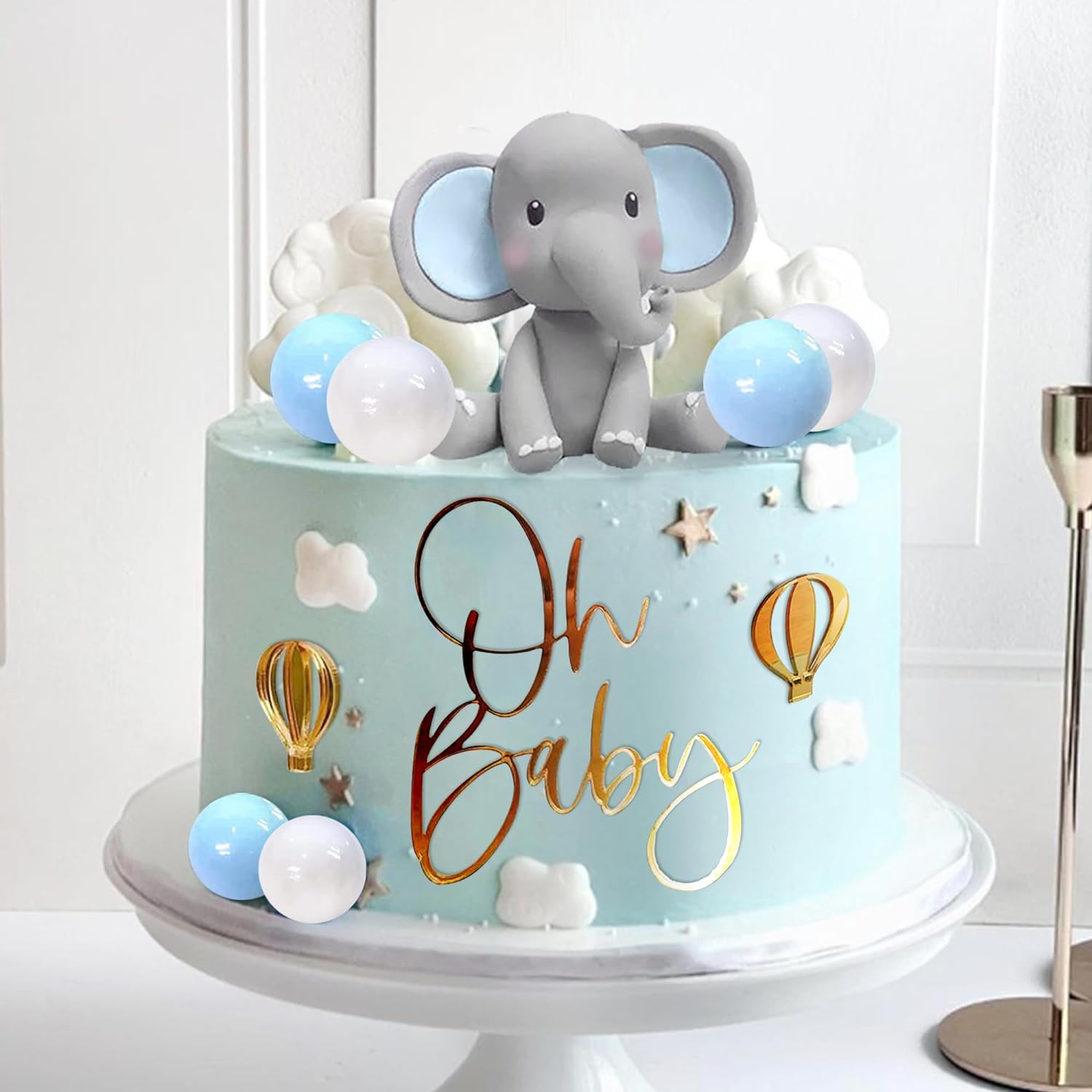 Elephant Cake Decoration Baby  - Baby Nursery Hot Air Balloon recension och pris