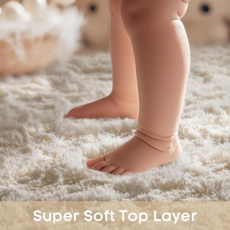 Round Cream White Rug Soft Flu - Soft Rug Nursery recension och pris