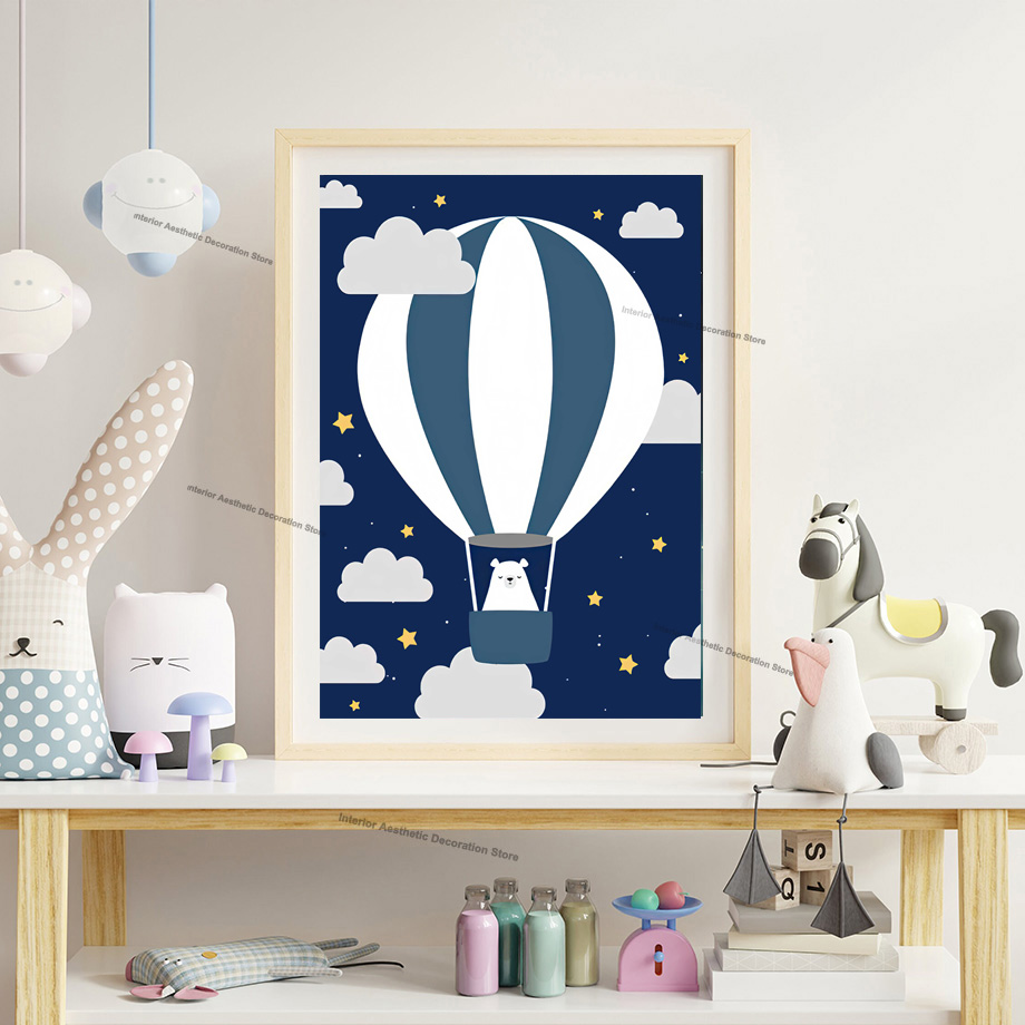 Cartoon Hot Air Balloon Rocket - Baby Nursery Hot Air Balloon recension och pris