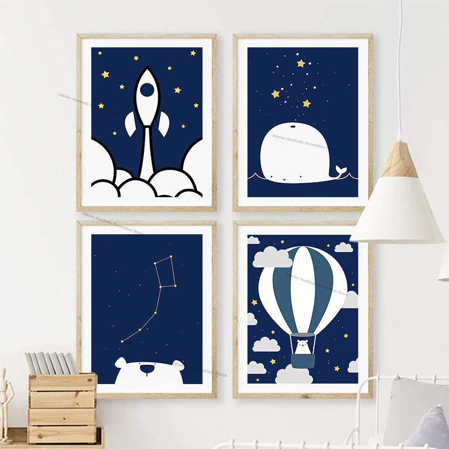 Cartoon Hot Air Balloon Rocket - Baby Nursery Hot Air Balloon recension och pris