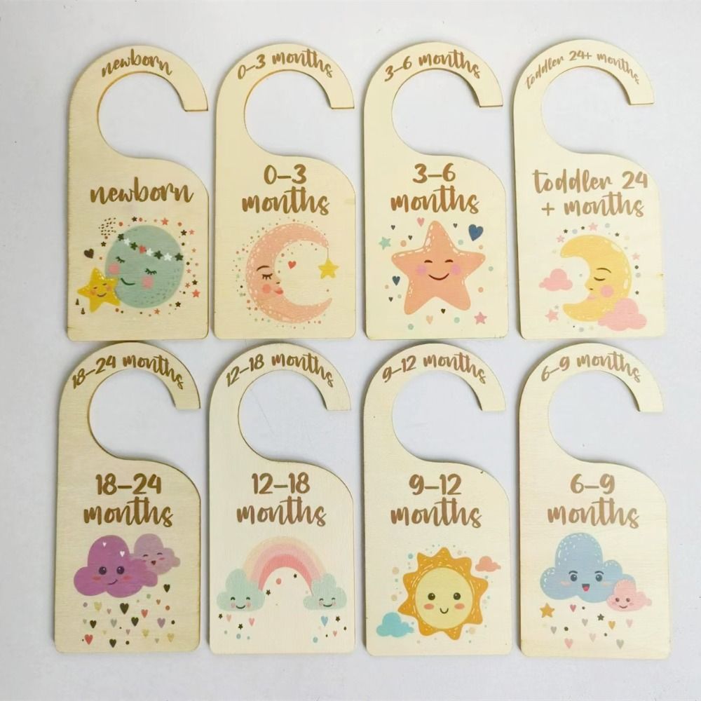 7/8Pcs Wood Baby Closet Divide - Baby Nursery Uniform recension och pris