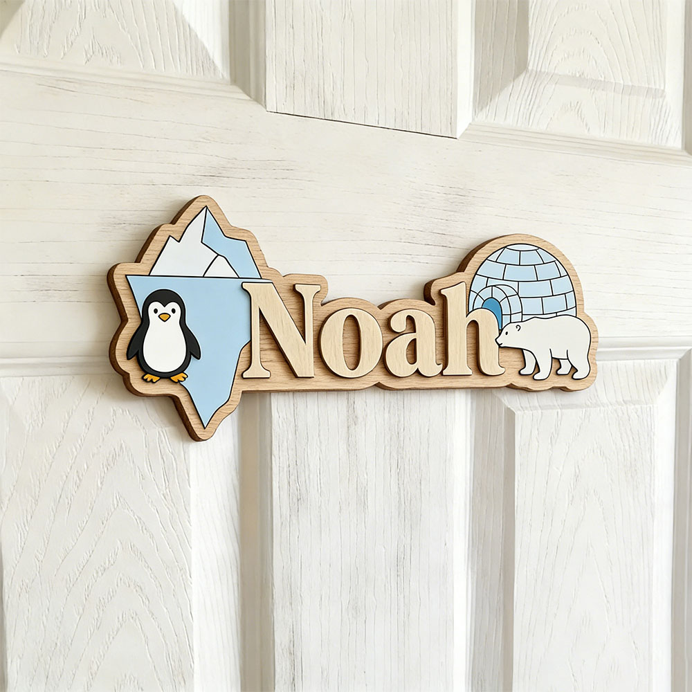 Arctic Penguin & Polar Bear Cu - Baby Nursery Wall Art recension och pris