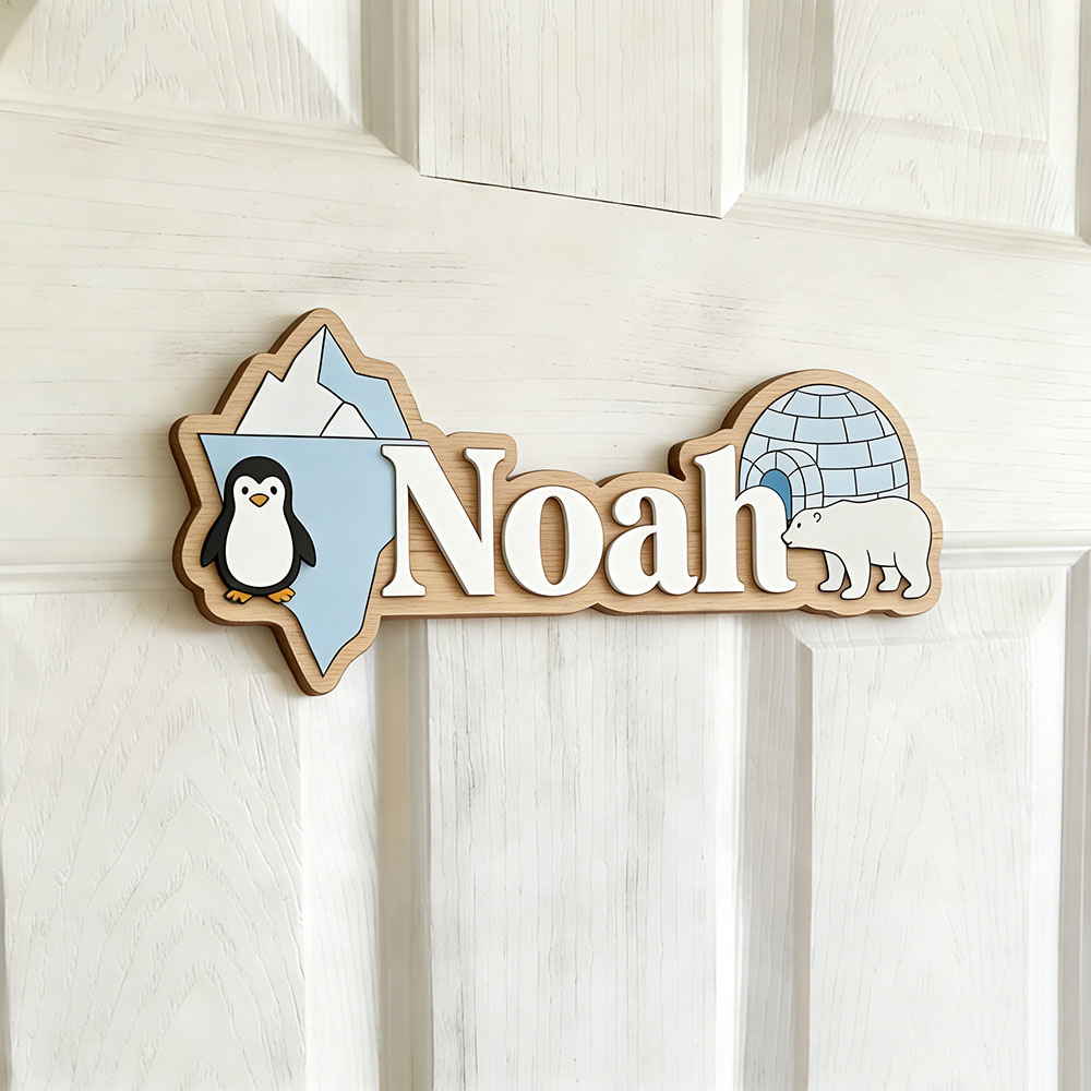 Arctic Penguin & Polar Bear Cu - Baby Nursery Wall Art recension och pris
