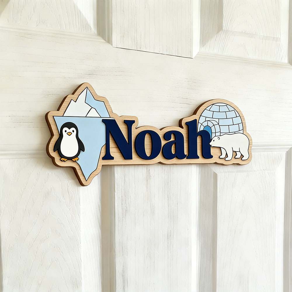 Arctic Penguin & Polar Bear Cu - Baby Nursery Wall Art recension och pris