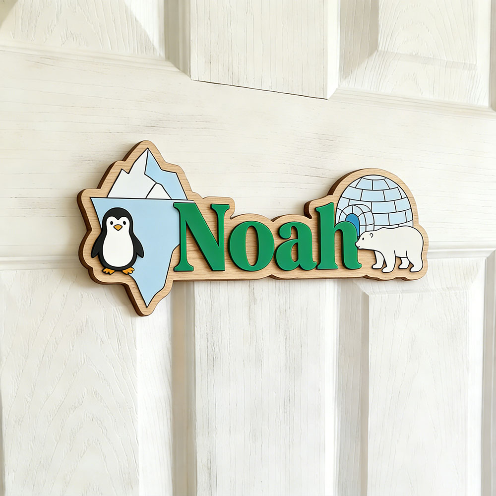 Arctic Penguin & Polar Bear Cu - Baby Nursery Wall Art recension och pris