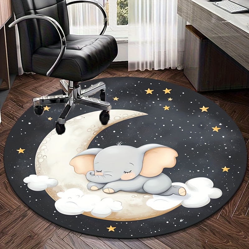 Cute Elephant Moon Stars Round - Baby Nursery Elephant Theme recension och pris