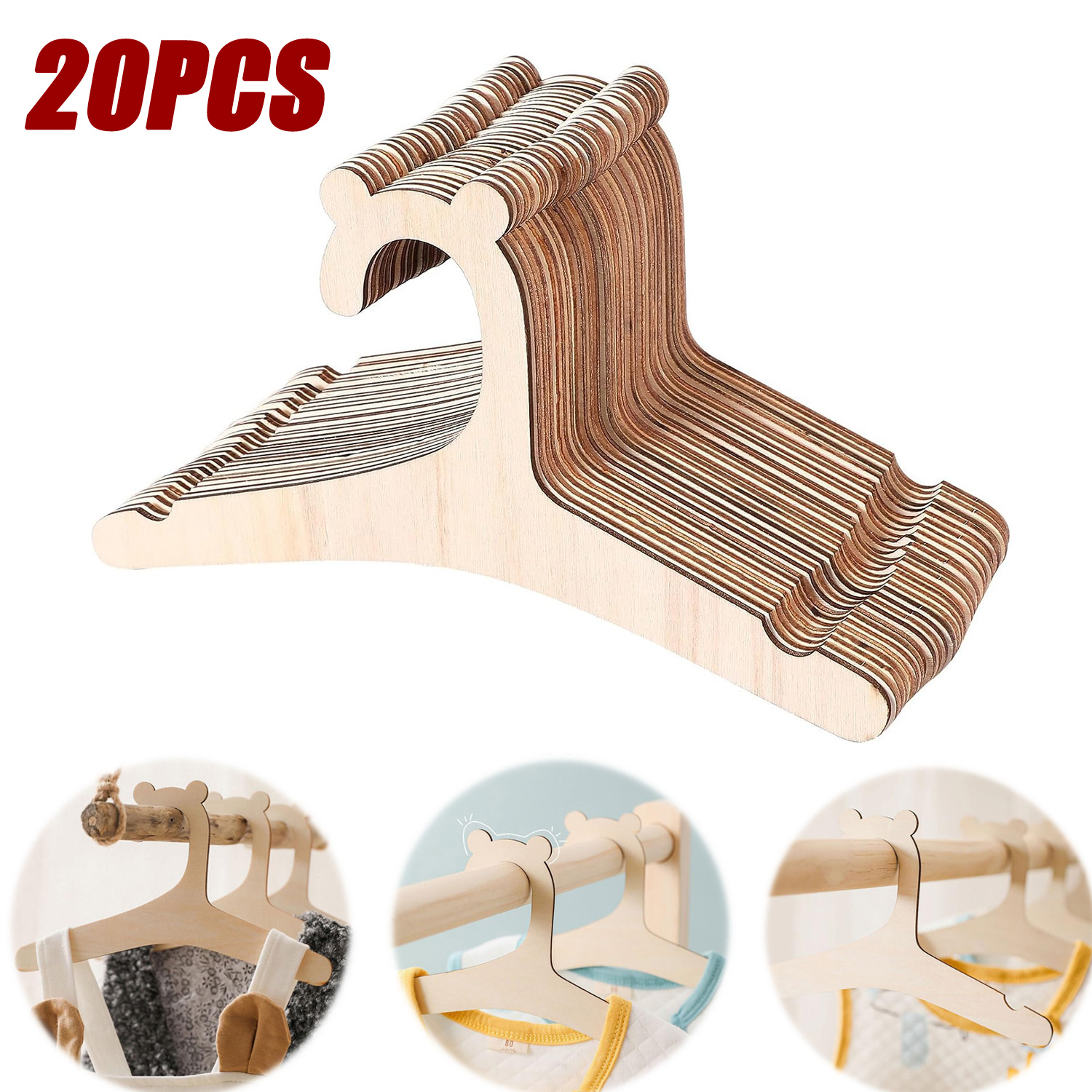 20pcs Baby Clothes Rack Wooden - Baby Nursery Uniform recension och pris