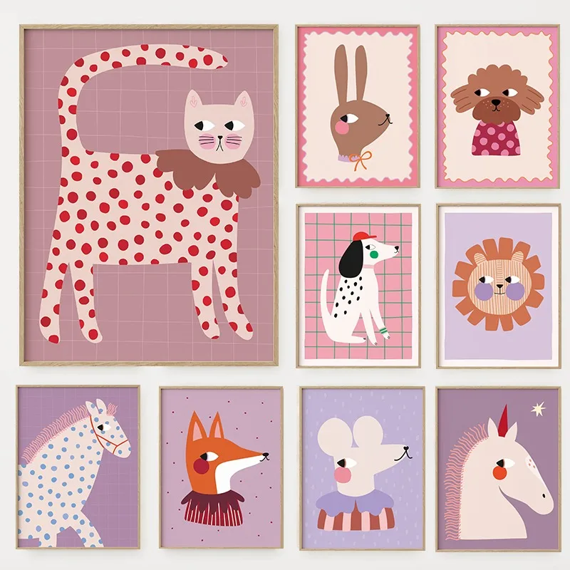 Cartoon Cute Animals Illustrat - Baby Nursery Wall Art recension och pris