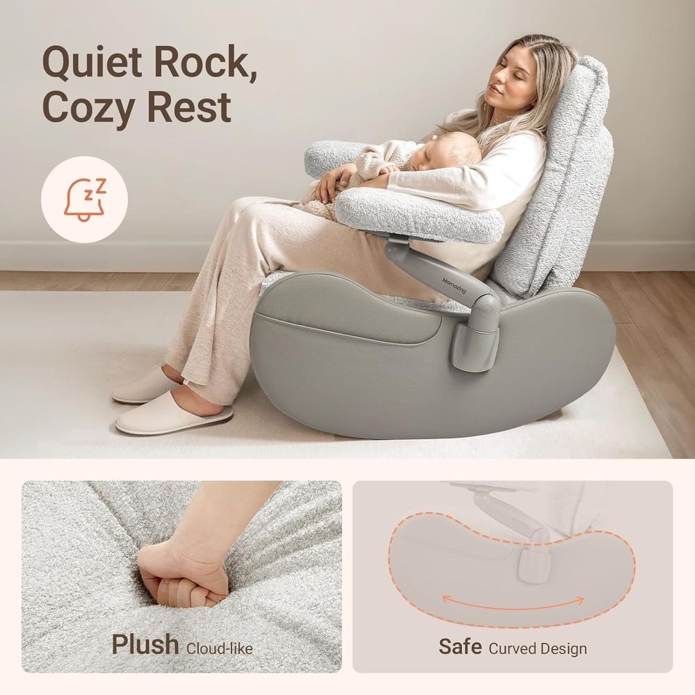 Upholstered Rocking Chair with - Nursing Cover Breastfeeding recension och pris