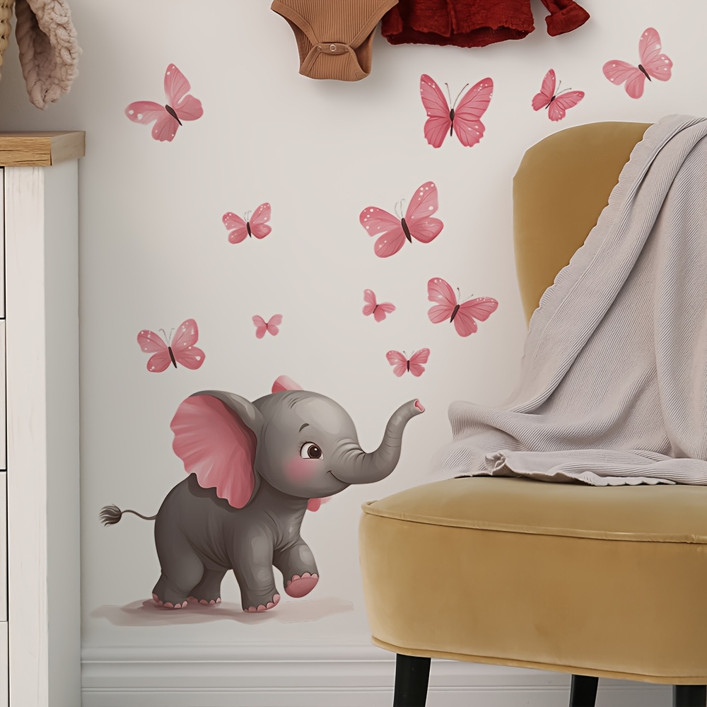 1pc Baby Elephant Butterfly Th - Baby Nursery Elephant Theme recension och pris