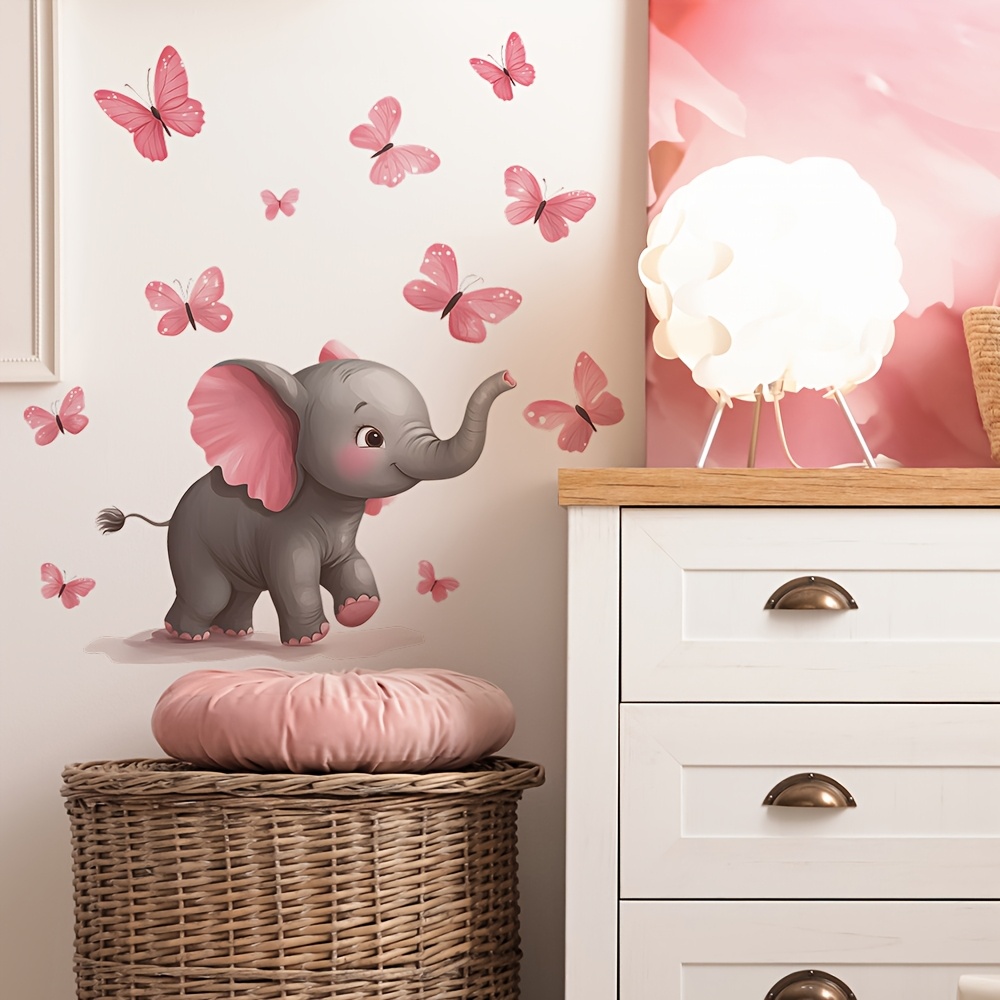 1pc Baby Elephant Butterfly Th - Baby Nursery Elephant Theme recension och pris