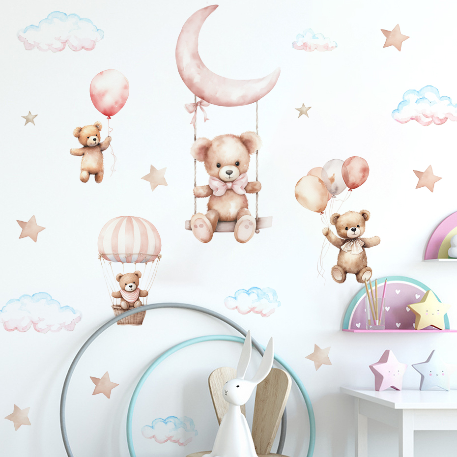 Watercolor Bear Hot Air Balloo - Baby Nursery Hot Air Balloon recension och pris