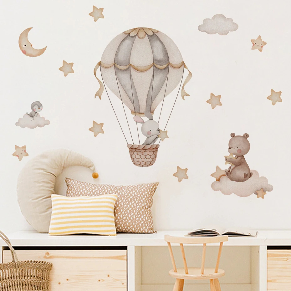 Watercolor Bear Hot Air Balloo - Baby Nursery Hot Air Balloon recension och pris