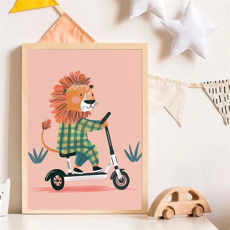 Dog Airplane Lion in Car Anima - Baby Nursery Wall Art recension och pris