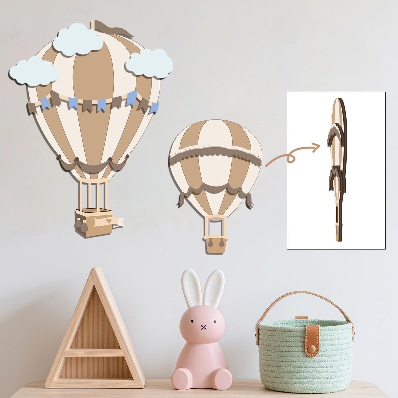 Neutral Hot Air Balloon Wooden - Baby Nursery Hot Air Balloon recension och pris