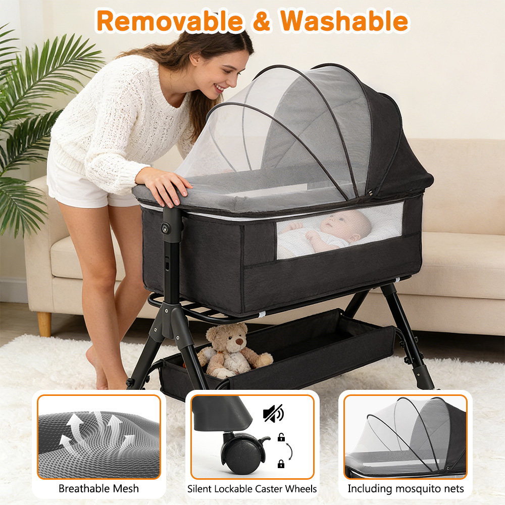 3 in 1 Baby Bassinet Bedside S - Baby Nursery Hamper recension och pris