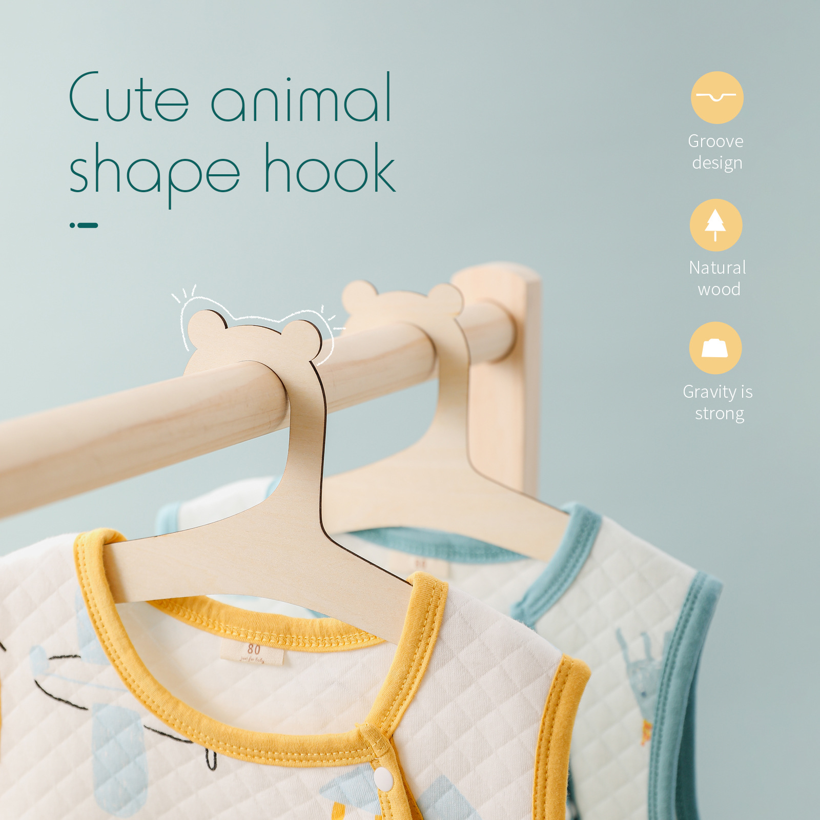 5/10pcs Wooden Baby Hangers Ki - Baby Nursery Uniform recension och pris