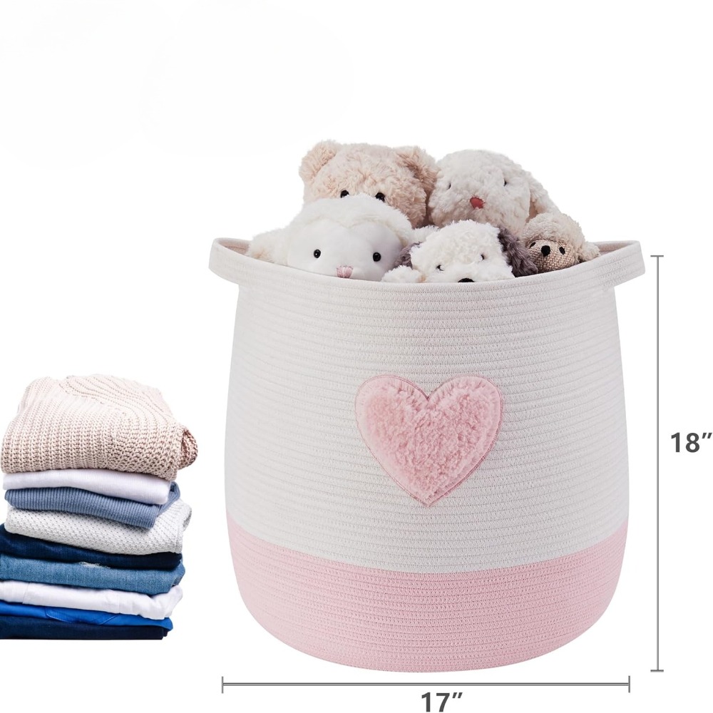 Pink Laundry Basket Hamper for - Baby Nursery Hamper recension och pris