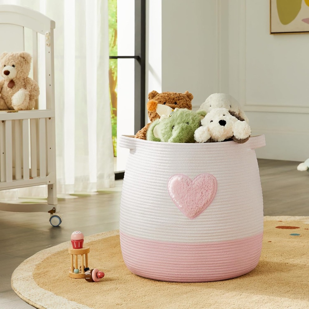 Pink Laundry Basket Hamper for - Baby Nursery Hamper recension och pris