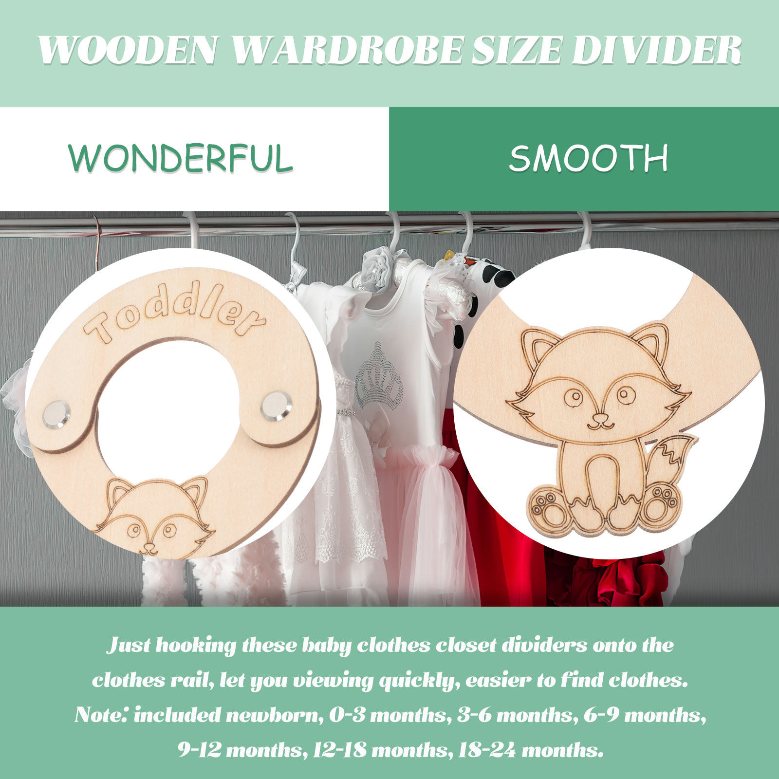 8Pcs Baby Closet Clothing Size - Baby Nursery Wardrobe recension och pris