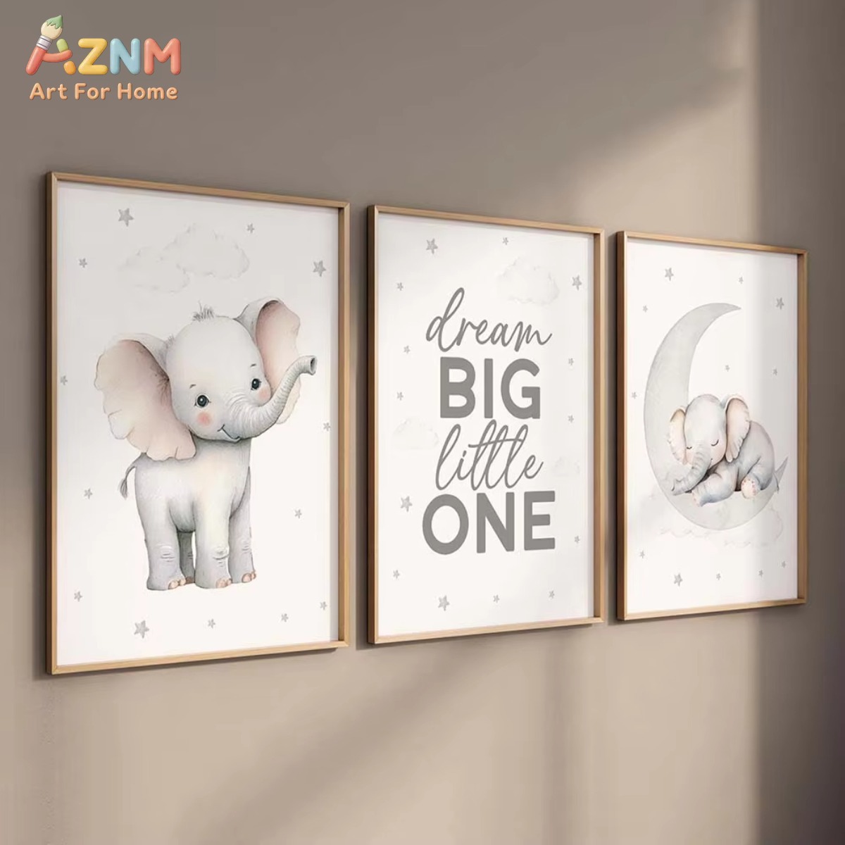 AZNM Elephant Nursery Print Se - Baby Nursery Elephant Theme recension och pris