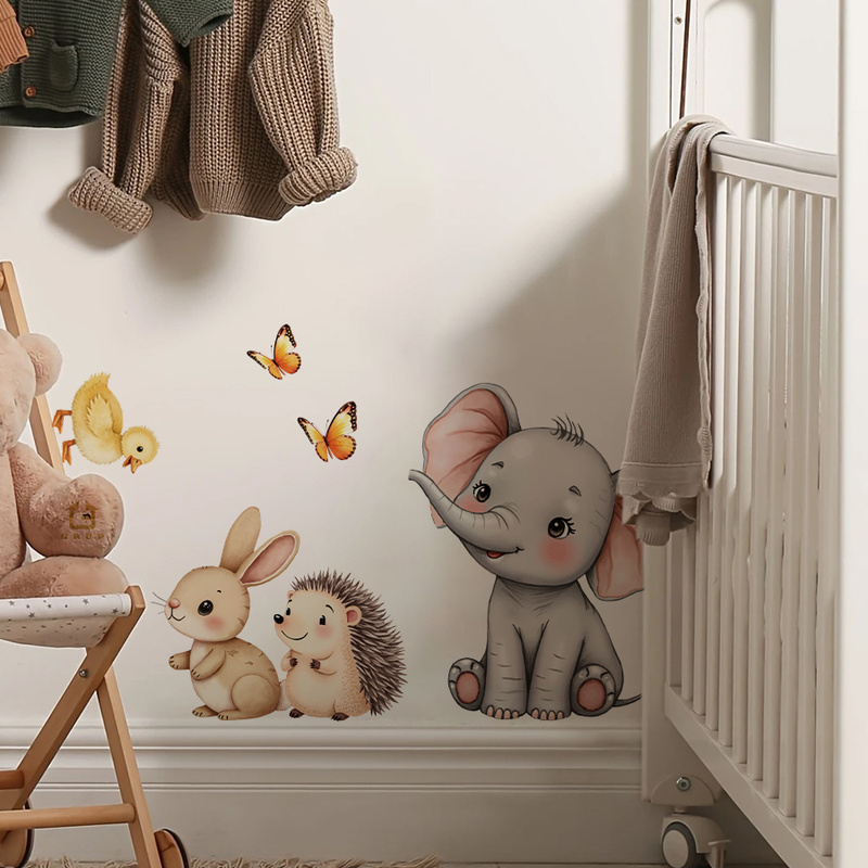 Cartoon Animal Wall Sticker -  - Baby Nursery Wall Art recension och pris
