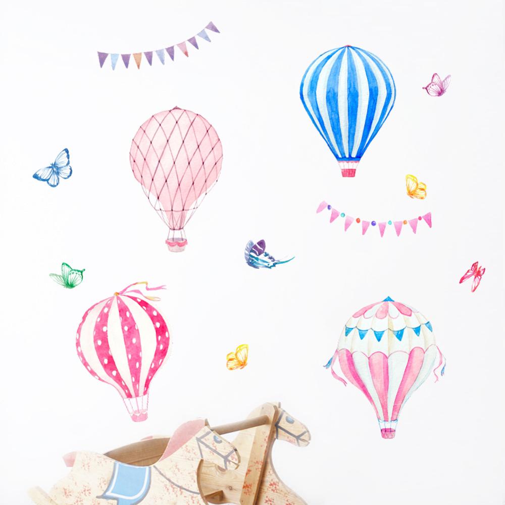 Cartoon Hot Air Balloon Wall S - Baby Nursery Hot Air Balloon recension och pris