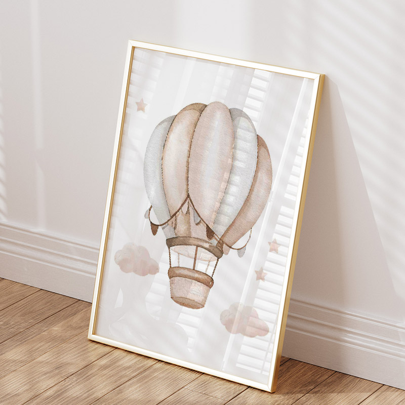 Cute Elephant Hot Balloon Moon - Baby Nursery Wall Art recension och pris