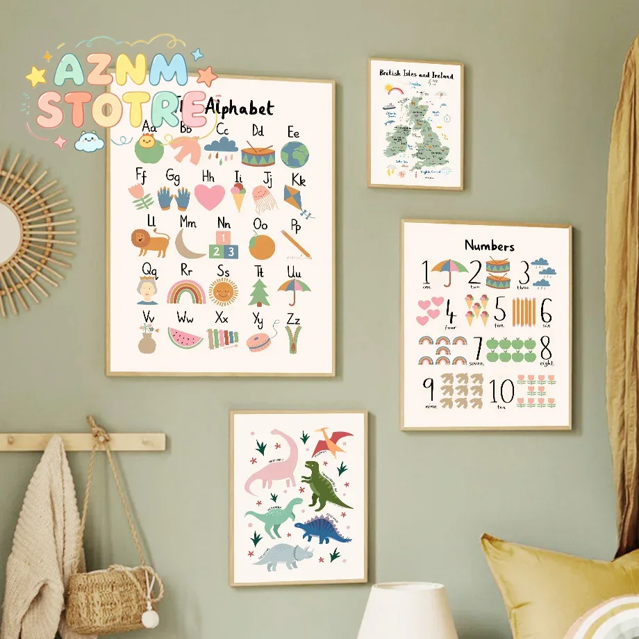Animal World Map Dinosaur Alph - Baby Nursery Images recension och pris