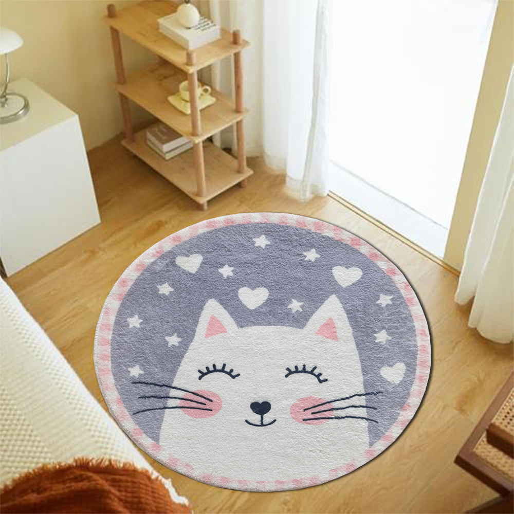 Cute Cat Round Rug Flannel Sof - Soft Rug Nursery recension och pris