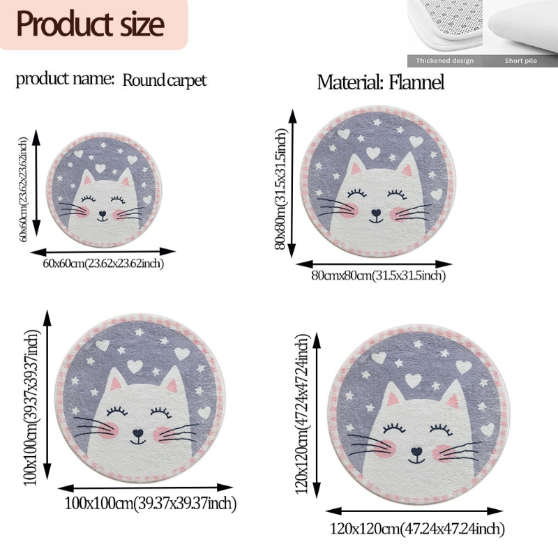 Cute Cat Round Rug Flannel Sof - Soft Rug Nursery recension och pris
