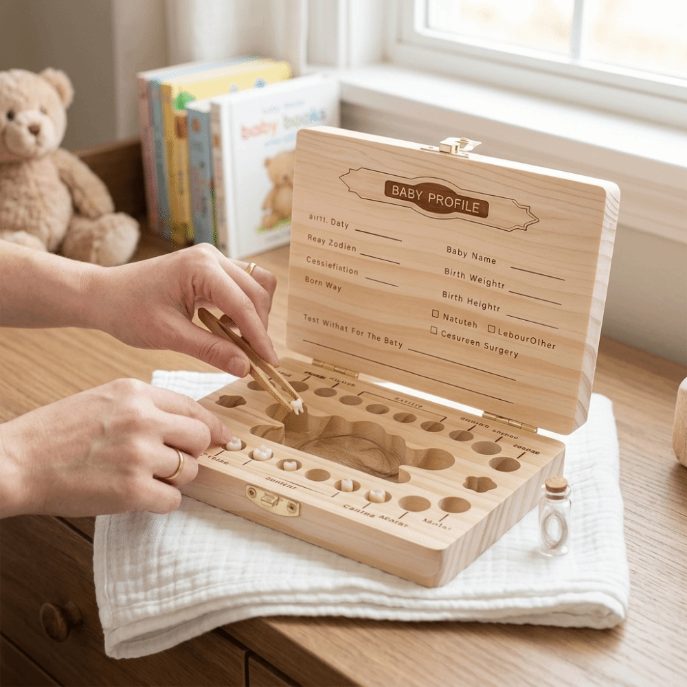 Wooden Baby Teeth Keepsake Box - Baby Keepsake Box recension och pris
