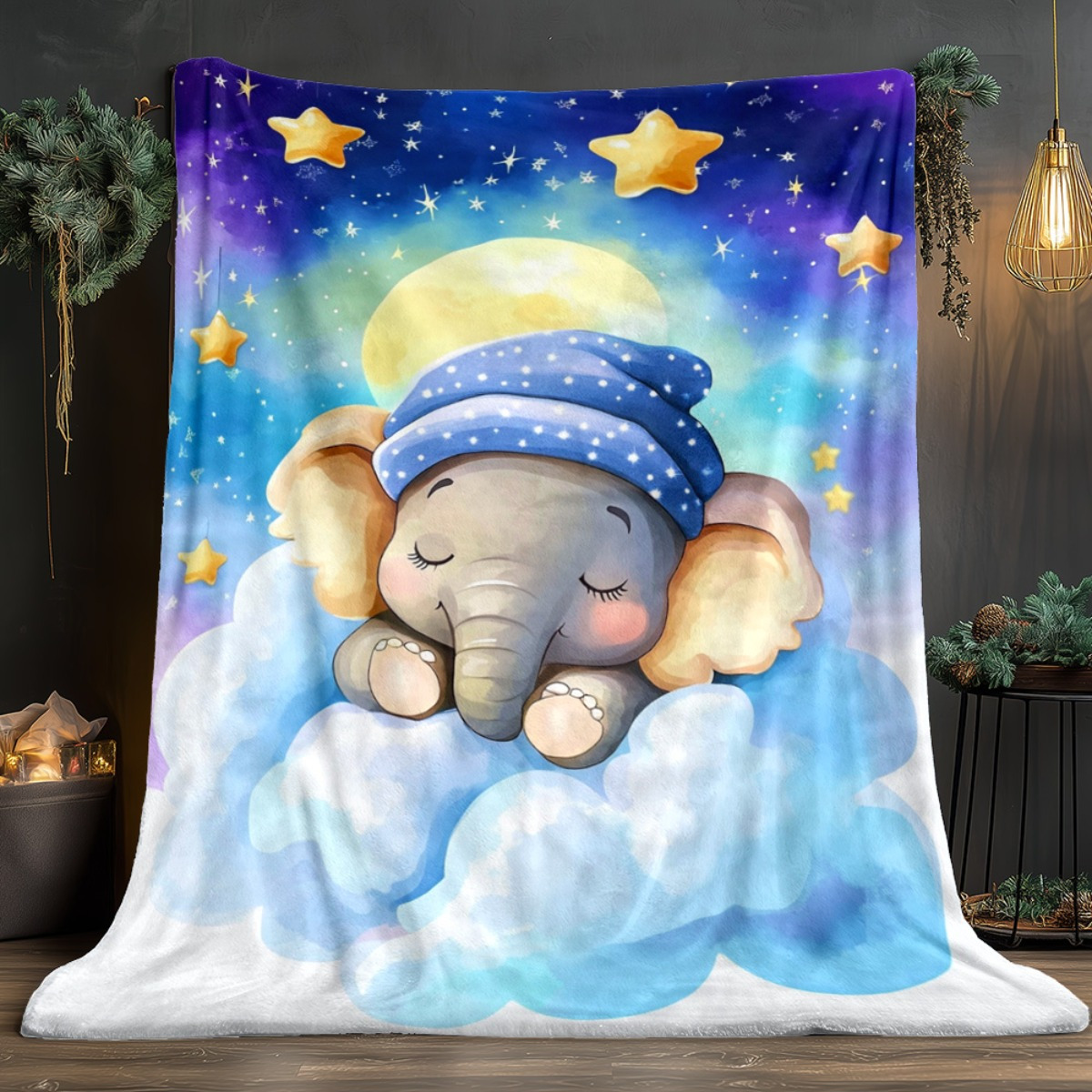 Sleeping Baby Elephant Cloud S - Baby Nursery Elephant Theme recension och pris