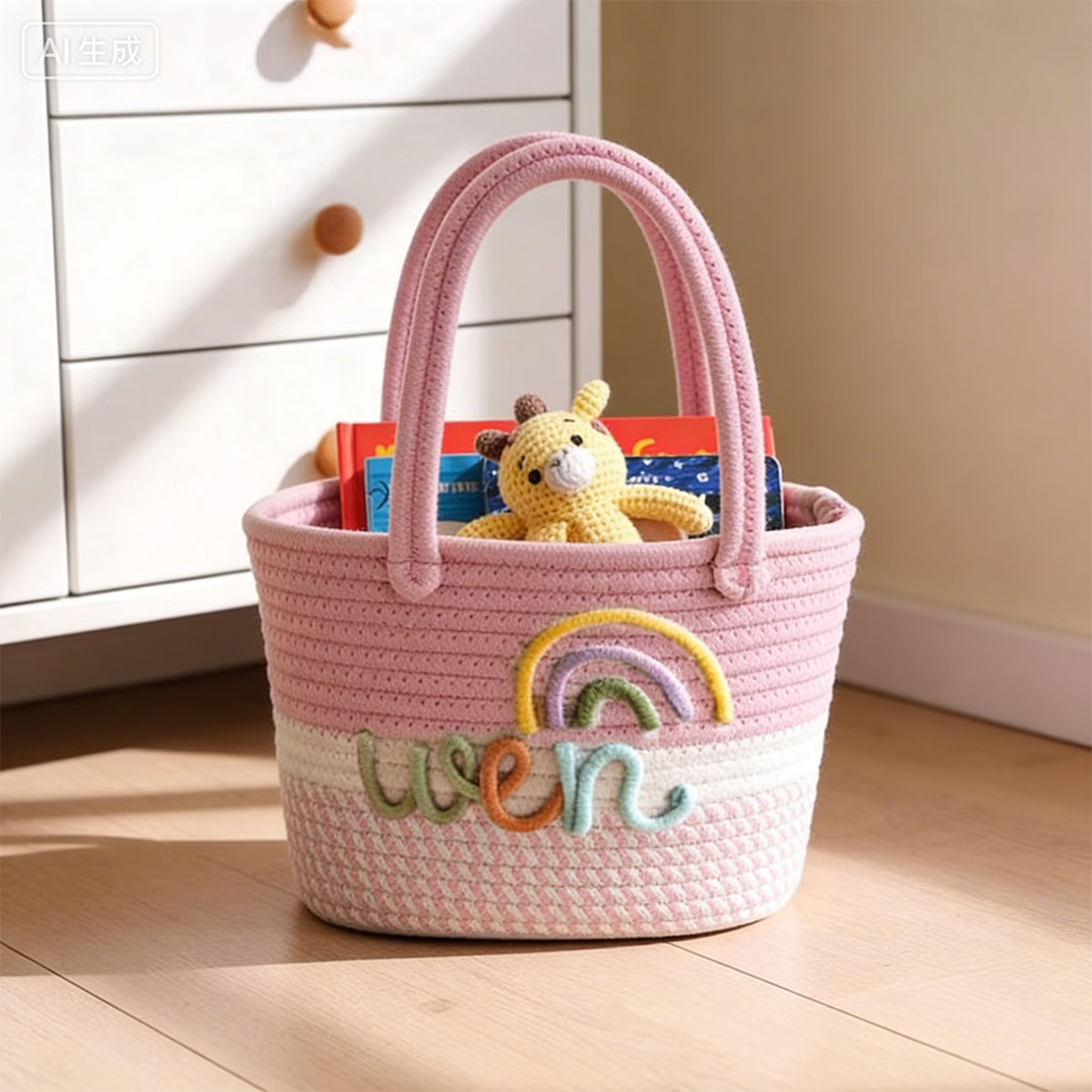 1pc Personalized Braided Cotto - Storage Basket Fabric recension och pris