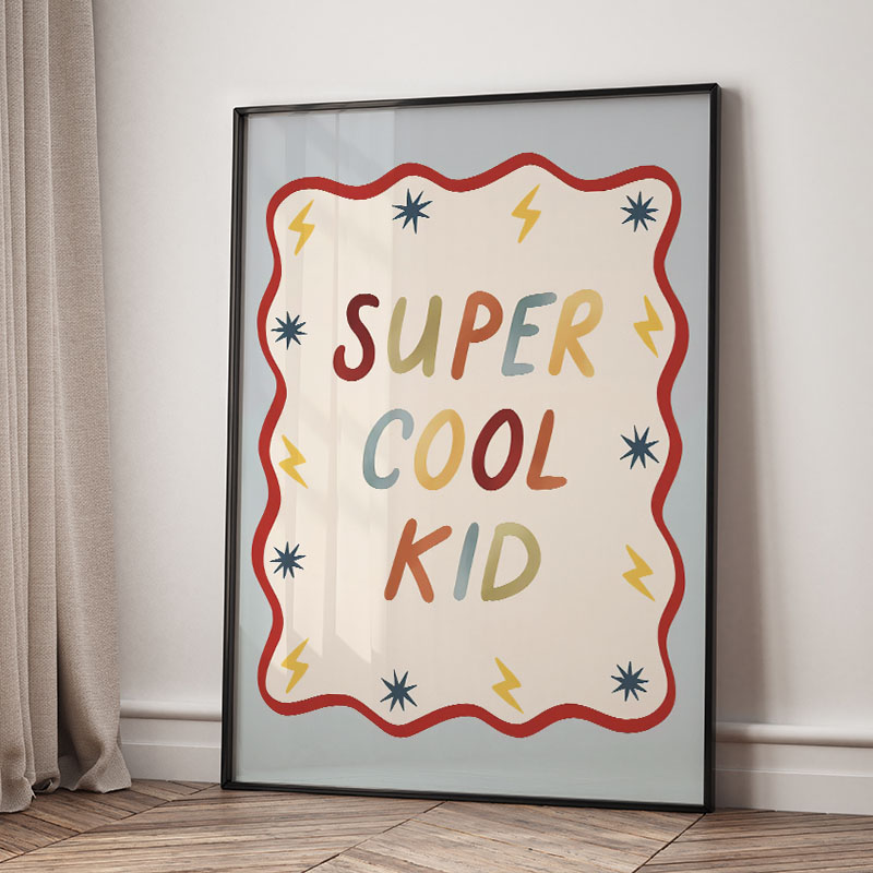 Funny Cartoon Super Cool Kid N - Baby Nursery Images recension och pris