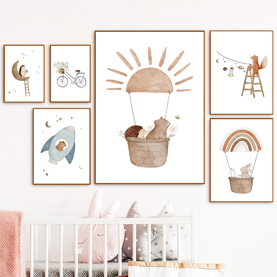 Cartoon Animals Nursery Wall A - Baby Nursery Images recension och pris