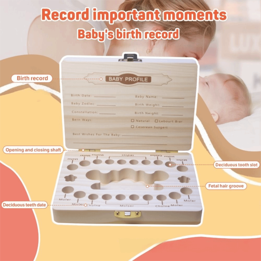 Wooden Baby Teeth Keepsake Box - Baby Keepsake Box recension och pris